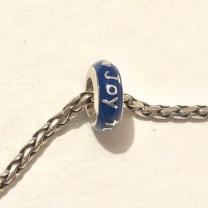 🎄🆕 Brighton Joy to the World spacer Thin blue Christmas bead Retired Gift ready